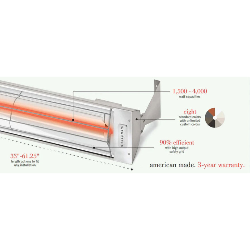 Infratech W-Series 39-Inch Single Element 2000W Patio Heater