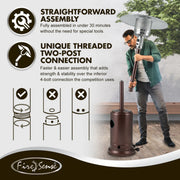 Well Traveled Living Aged Chestnut Finish Propane Gas Patio Heater | GW STORE