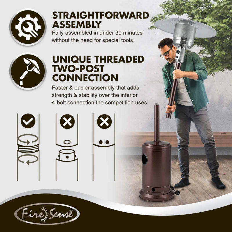 Well Traveled Living Aged Chestnut Finish Propane Gas Patio Heater | GW STORE