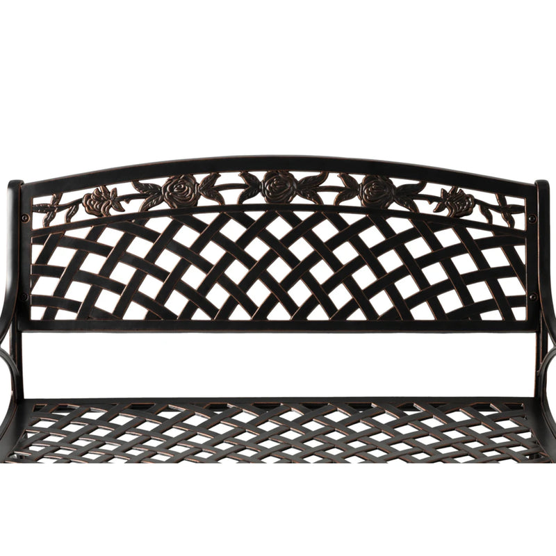 Well Traveled Living Scarlet Aluminum Patio Bench in Antique Bronze | GW STORE