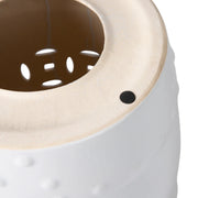 Well Traveled Living Double-Medallion Ceramic Stool in Optic White | GW STORE