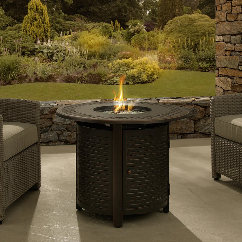 Well Traveled Living Hendricks Aluminum 34" Round Propane Fire Pit | GW STORE