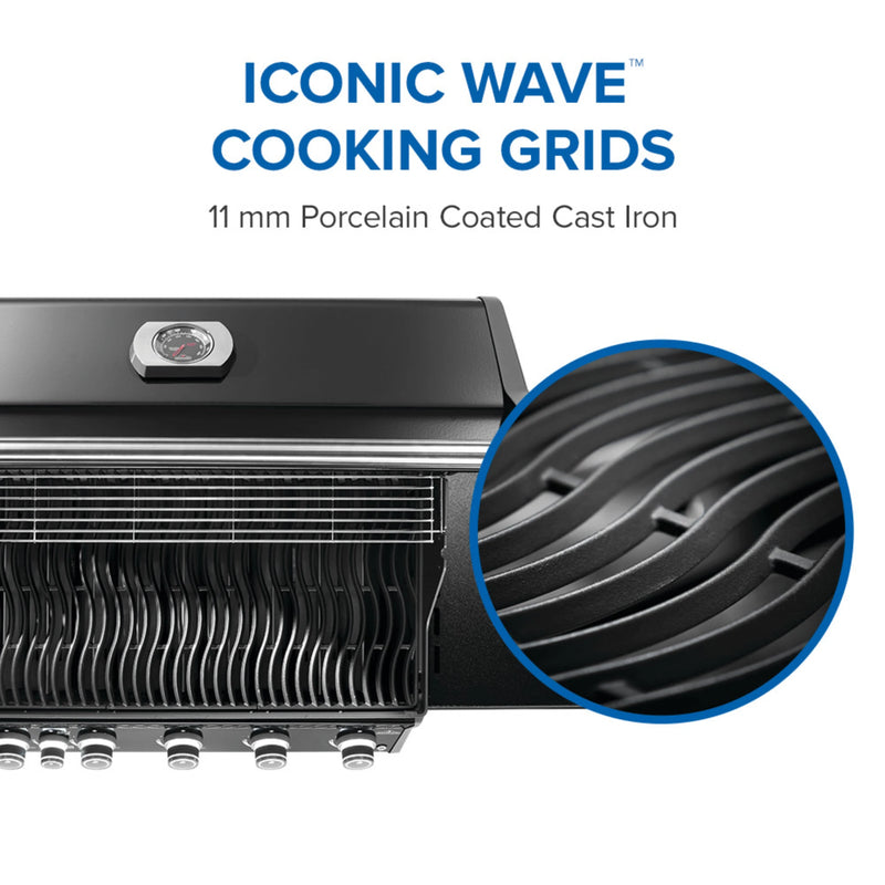 Napoleon Rogue PRO 625 SIB Black Freestanding Gas Grill w/ Infrared Side Burner | GW STORE