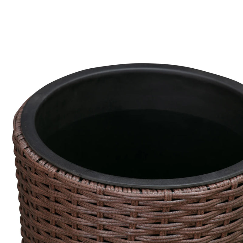 Well Traveled Living Noah Round Wicker Planter in Mocha 2-piece Set