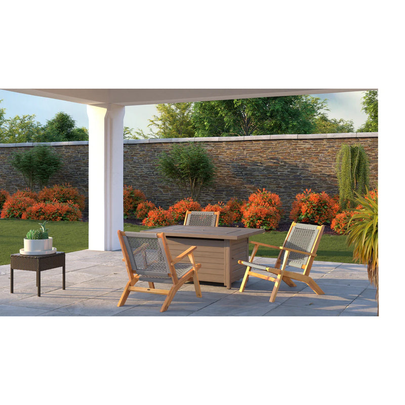 Well Traveled Living Vega Natural Stain Outdoor Chair in Gray Cording | GW STORE