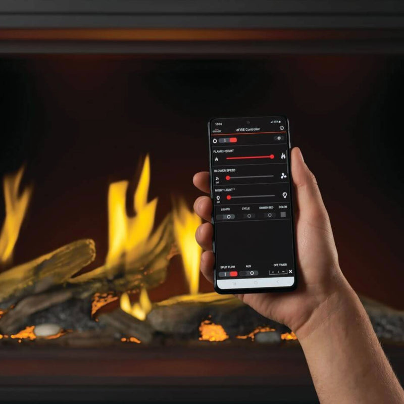 Napoleon Tall Vector 74 Direct Vent Natural Gas Fireplace w/ Luminous Logs - Electronic Ignition | GW STORE