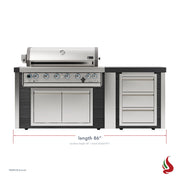 Mont Alpi MA805-EB Artwood Elite Series 6-Burner Outdoor Kitchen with Drawers | GW STORE