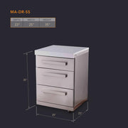 Mont Alpi MADRW-SS Triple Drawer Cabinet Module | GW STORE