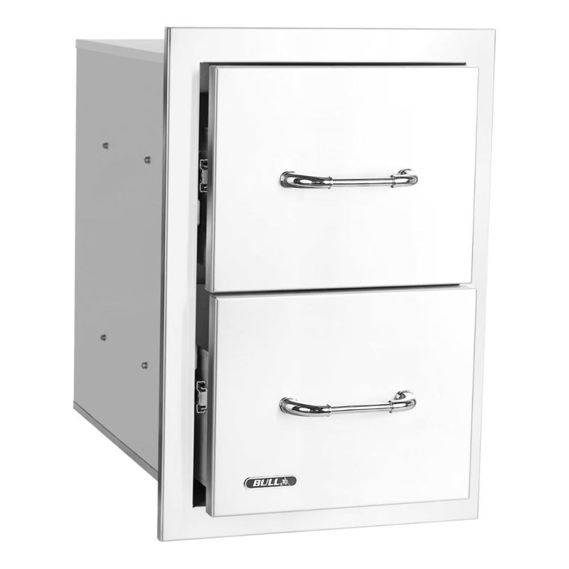 Bull 56990 15-Inch Stainless Steel Double Access Drawer W/ Reveal | Buy at GW STORE