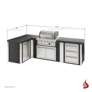 Mont Alpi MA400-E90AB Artwood Elite Series 4-Burner L-Shaped Outdoor Kitchen with Storage and Drawers | GW STORE