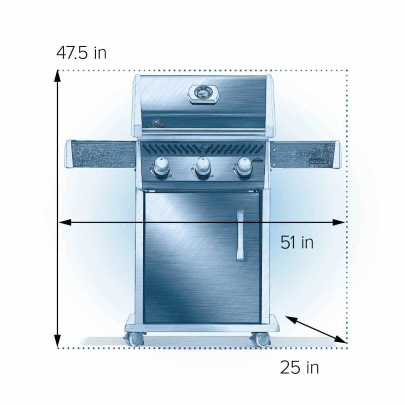 Napoleon Rogue 425 Freestanding Gas Grill w/ Stainless Steel Grids