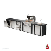 Mont Alpi MA400-EABCG Artwood Elite Series 4-Burner Outdoor Kitchen with Sink, Storage, Drawers and Trash | GW STORE