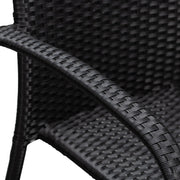 Well Traveled Living Set of 4 Black Morgan Outdoor Wicker Chairs | GW STORE