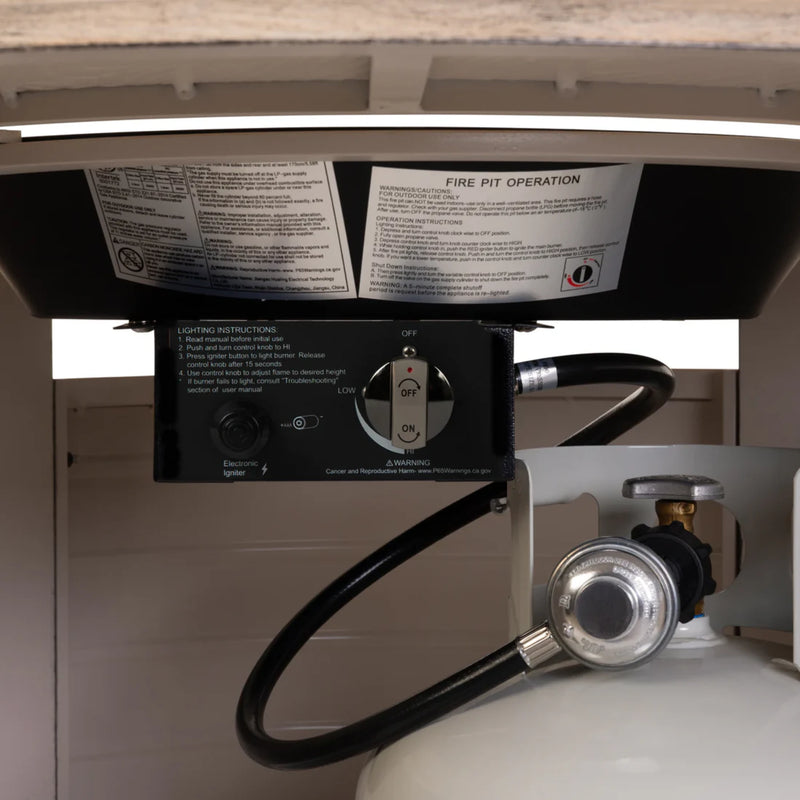 Well Traveled Living Thatcher Round Propane Fire Pit in Driftwood | GW STORE