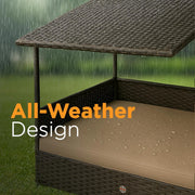 Huntley Pet Rattan Wicker Cabana Raised Pet Bed | GW STORE