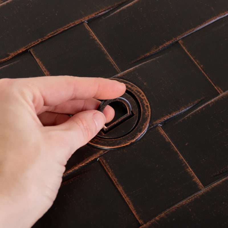 Well Traveled Living Perissa Woven Round Aluminum Propane Fire Pit | GW STORE