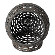Huntley Pet Hemisphere Rattan Pet Bed, Grey | GW STORE