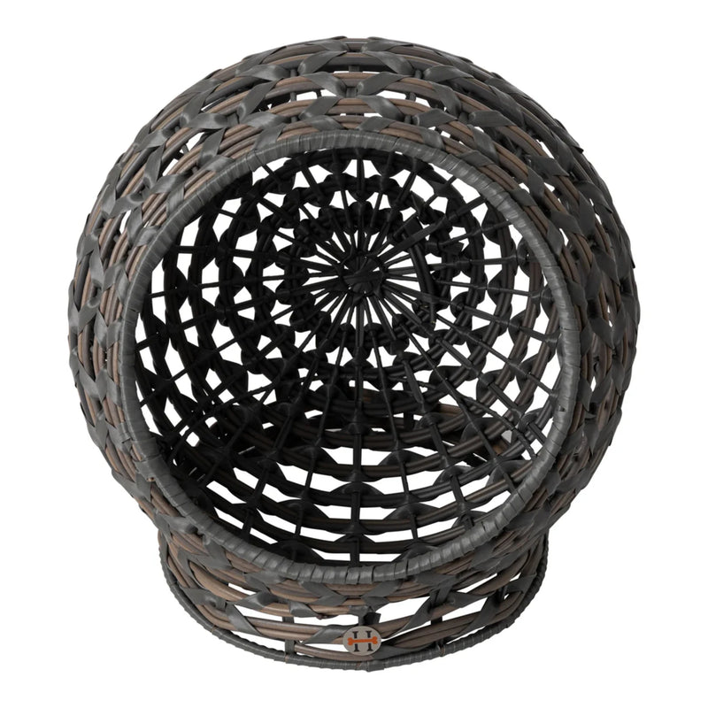 Huntley Pet Hemisphere Rattan Pet Bed, Grey | GW STORE