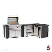 Mont Alpi MA400-E90BC Artwood Elite Series 4-Burner L-Shaped Outdoor Kitchen with Drawers and Trash | GW STORE