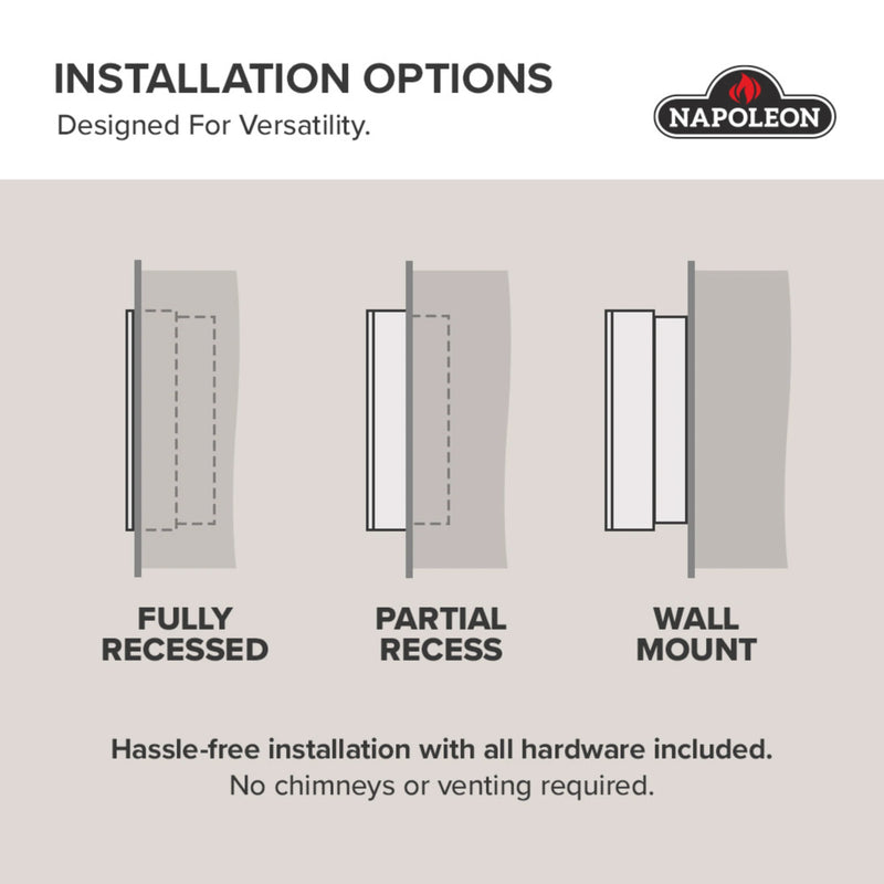Napoleon Entice™ 60 Wall-Hanging Electric Fireplace | GW STORE