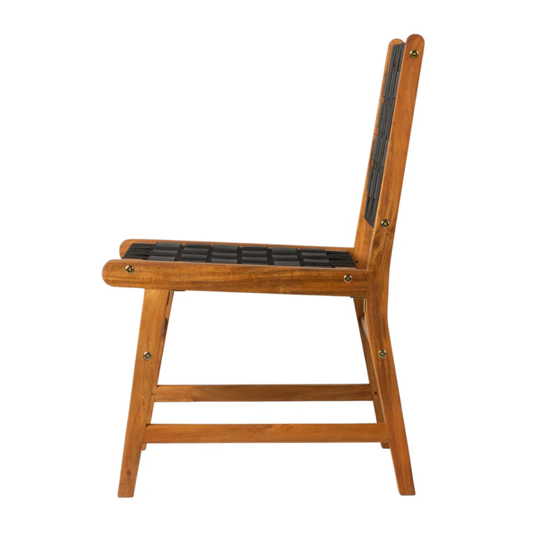 Well Traveled Living Sava Dining Side Chair in Black Webbing | GW STORE