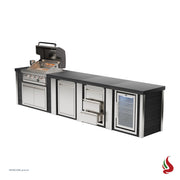 Mont Alpi MA400-EABD Artwood Elite Series 4-Burner Outdoor Kitchen with Fridge, Storage and Drawers | GW STORE