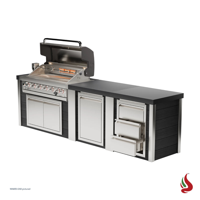 Mont Alpi MA805-EAB Artwood Elite Series 6-Burner Outdoor Kitchen with Storage and Drawers | GW STORE