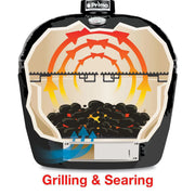 Primo Jack Daniels Edition Oval XL 400 Ceramic Kamado Grill On Steel Cart w/ 2-Piece Island Side Shelves | GW STORE