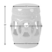 Well Traveled Living Large Medallion Ceramic Stool in Olive Jade Green | GW STORE