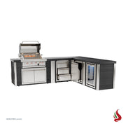 Mont Alpi MA400-E90BCD Artwood Elite Series 4-Burner L-Shaped Outdoor Kitchen with Fridge, Drawers and Trash | GW STORE