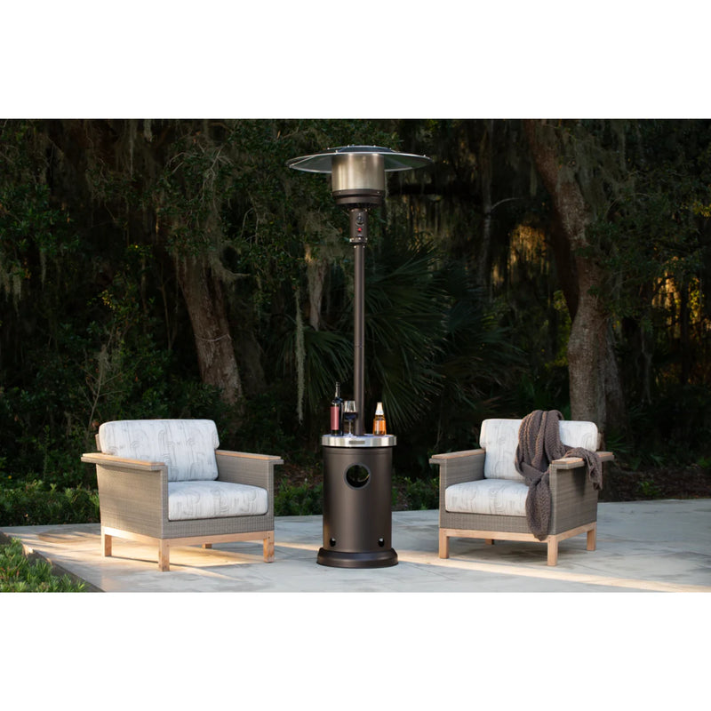 Well Traveled Living Mocha Finish Patio Heater w/ Led Table | GW STORE