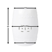 Well Traveled Living Double-Medallion Ceramic Stool in Optic White | GW STORE