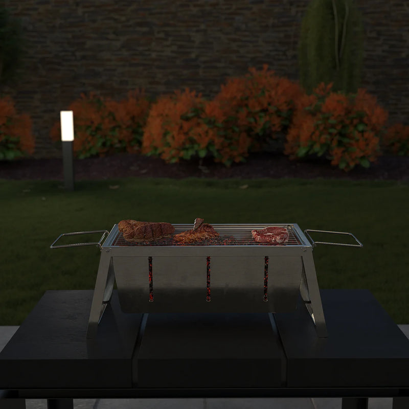 Well Traveled Living Stainless Steel Foldaway Charcoal Grill | GW STORE