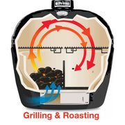 Primo Oval XL 400 Ceramic Kamado Grill On Steel Cart w/ 2-Piece Island Side Shelves & Stainless Steel Grates | GW STORE