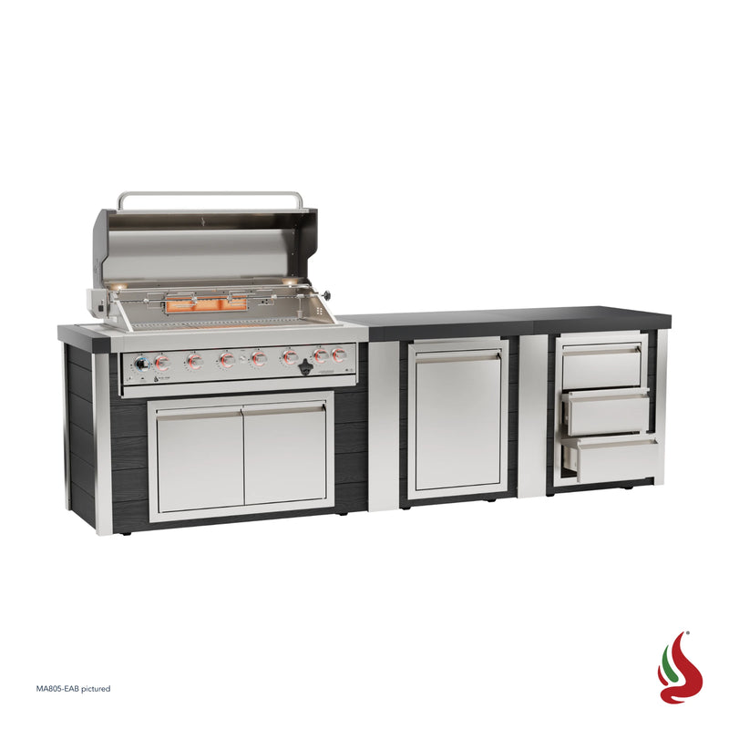 Mont Alpi MA805-EAB Artwood Elite Series 6-Burner Outdoor Kitchen with Storage and Drawers | GW STORE