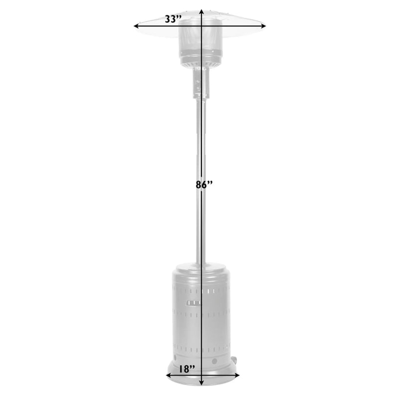 Well Traveled Living Ash & Stainless Steel Finish Propane Gas Patio Heater | GW STORE
