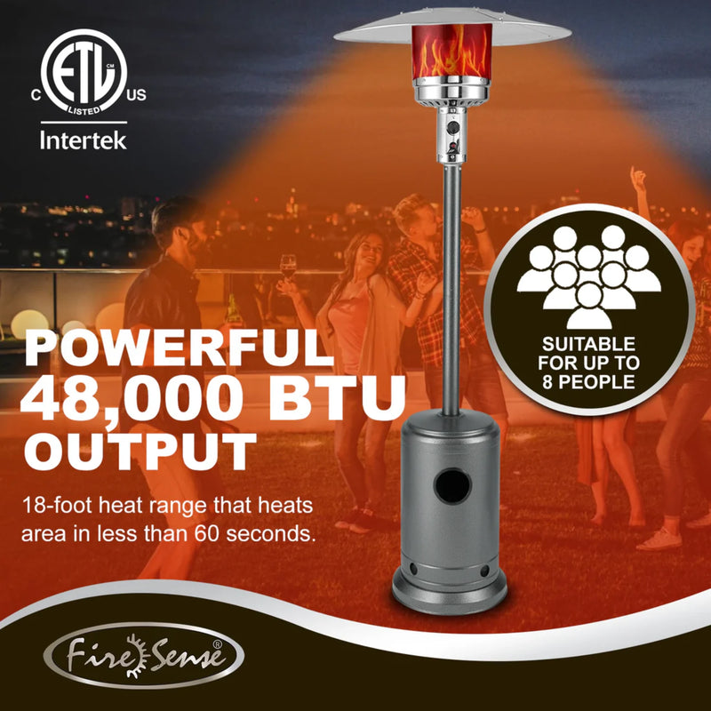 Well Traveled Living Hammered Platinum Commercial Propane Patio Heater | GW STORE