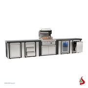 Mont Alpi MA400-EABCD Artwood Elite Series 4-Burner Outdoor Kitchen with Fridge, Storage, Drawers and Trash | GW STORE