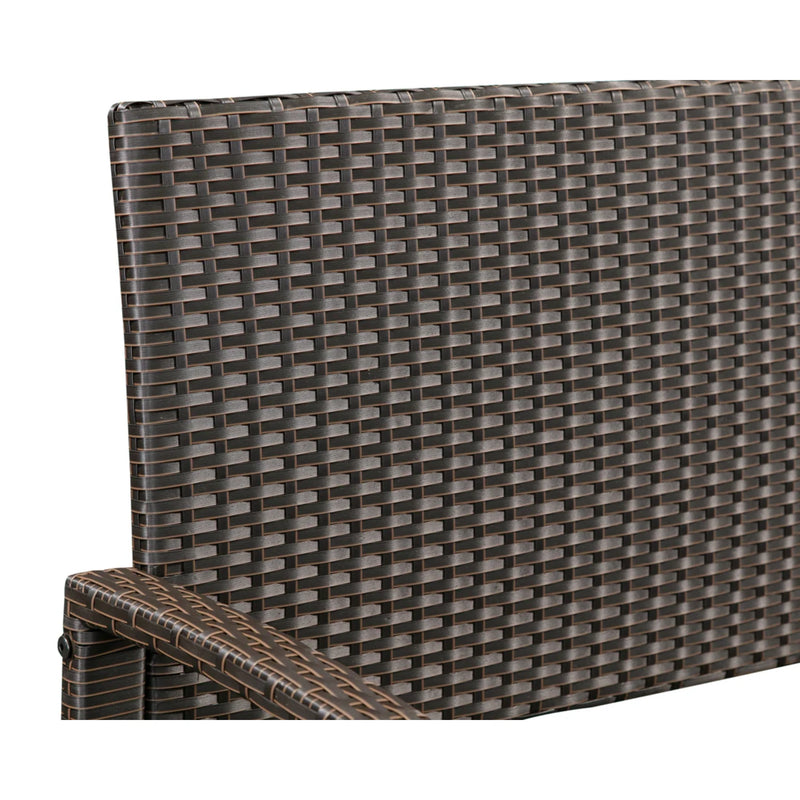 Well Traveled Living Miles Patio Bench in Mocha Wicker | GW STORE