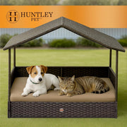 Huntley Pet Rattan Wicker Cabana Raised Pet Bed | GW STORE