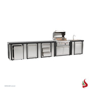 Mont Alpi MA400-EABCG Artwood Elite Series 4-Burner Outdoor Kitchen with Sink, Storage, Drawers and Trash | GW STORE
