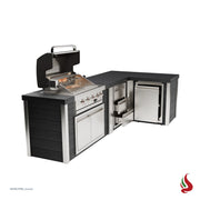 Mont Alpi MA400-E90BC Artwood Elite Series 4-Burner L-Shaped Outdoor Kitchen with Drawers and Trash | GW STORE