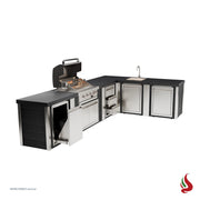 Mont Alpi MA400-E90ABCG Artwood Elite Series 4-Burner L-Shaped Outdoor Kitchen with Sink, Storage, Drawers and Trash | GW STORE