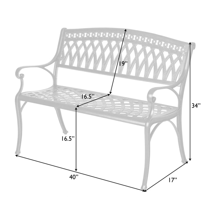 Well Traveled Living Simone Cast Aluminum Bench | GW STORE