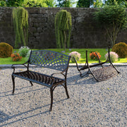 Well Traveled Living Scarlet Aluminum Patio Bench in Antique Bronze | GW STORE