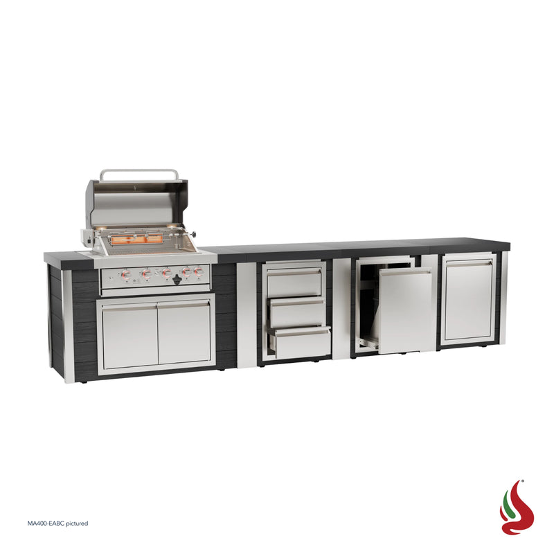 Mont Alpi MA400-EABC Artwood Elite Series 4-Burner Outdoor Kitchen with Storage, Drawers and Trash | GW STORE