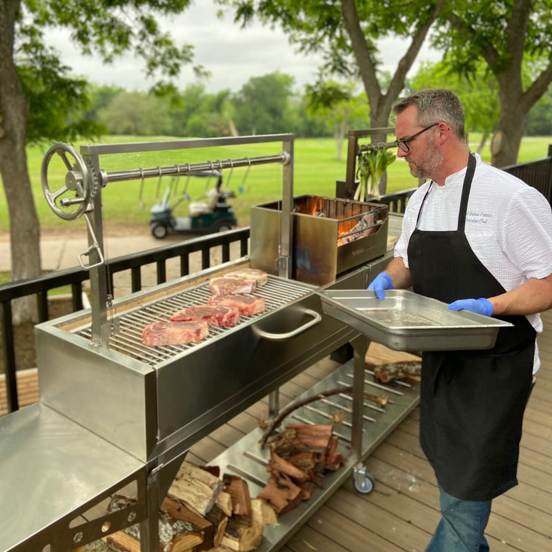 Tagwood BBQ04SS BBQ Double Argentine Santa Maria Freestanding Charcoal Grill | GW STORE