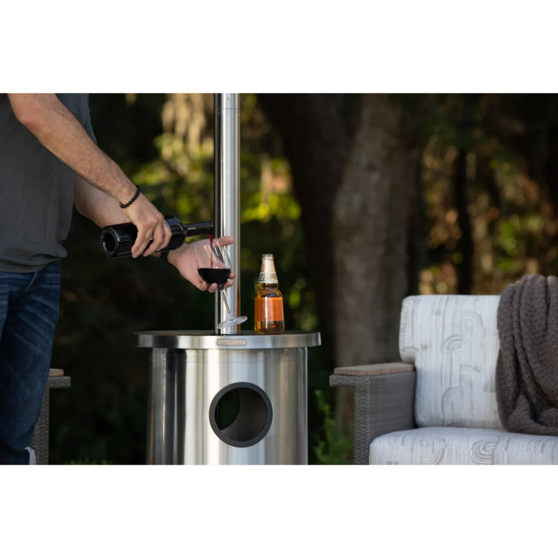 Well Traveled Living Stainless Steel Patio Heater w/ Table | GW STORE