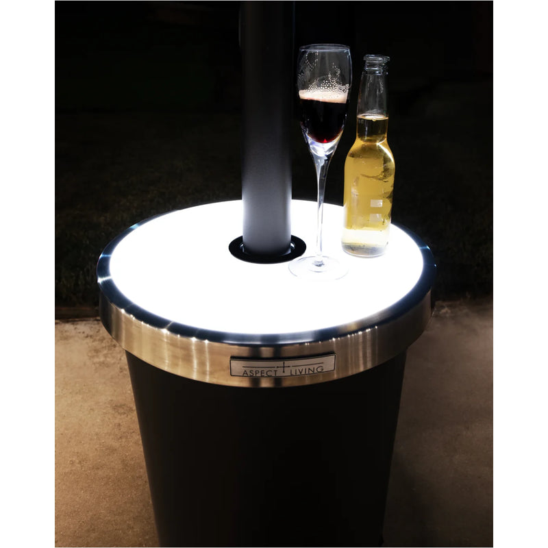 Well Traveled Living Mocha Finish Patio Heater w/ Led Table | GW STORE