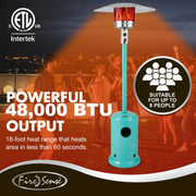 Well Traveled Living Aqua Blue Powder Coated Propane Patio Heater | GW STORE